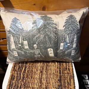 John Derian Skeleton and Trees Decorative Pillow 12” x 18” BNWT
